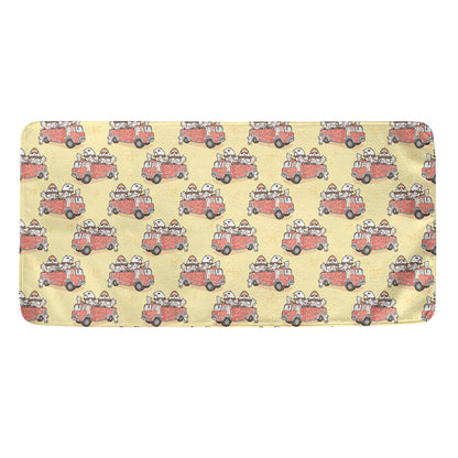 Panda Firefighter And Cat Pattern Print Towel