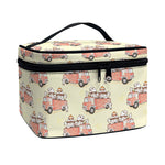 Panda Firefighter And Cat Pattern Print Travel Makeup Bag