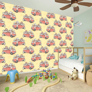 Panda Firefighter And Cat Pattern Print Wall Sticker