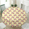 Panda Firefighter And Cat Pattern Print Waterproof Round Tablecloth