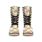 Panda Firefighter And Cat Pattern Print Winter Boots