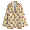 Panda Firefighter And Cat Pattern Print Women's Blazer