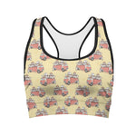 Panda Firefighter And Cat Pattern Print Women's Sports Bra