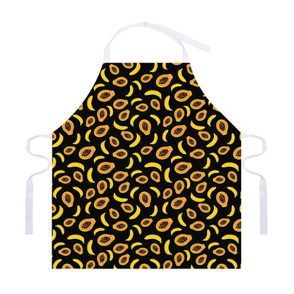 Papaya And Banana Pattern Print Adjustable Apron