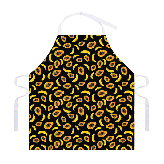 Papaya And Banana Pattern Print Adjustable Apron