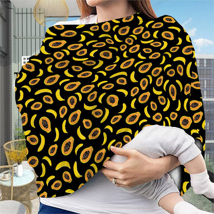 Papaya And Banana Pattern Print Baby Seat Cover