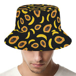 Papaya And Banana Pattern Print Bucket Hat