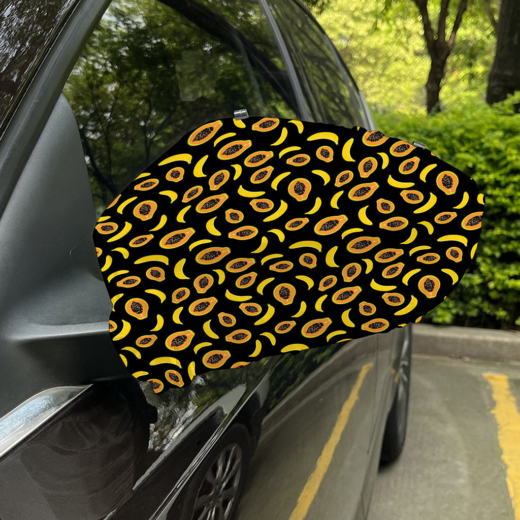 Papaya And Banana Pattern Print Car Side Mirror Covers