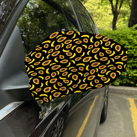 Papaya And Banana Pattern Print Car Side Mirror Covers