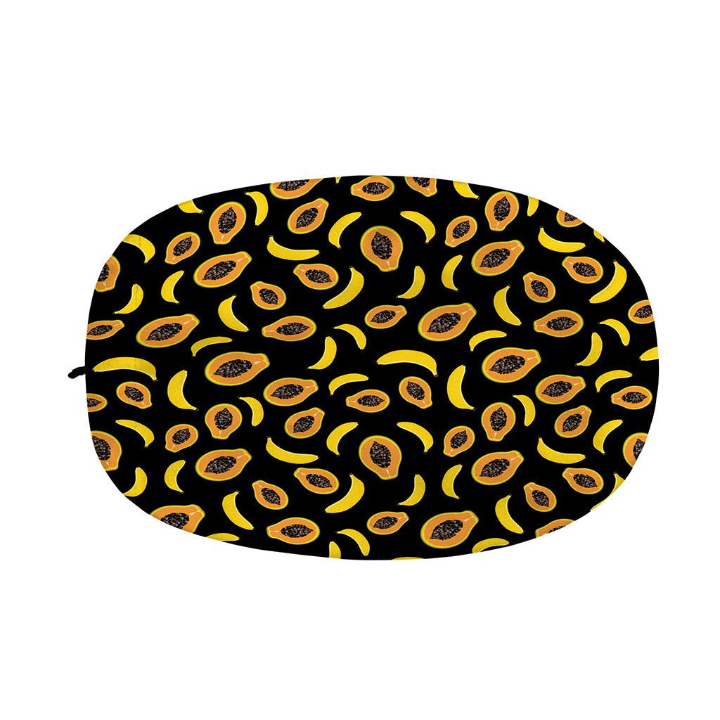 Papaya And Banana Pattern Print Car Side Mirror Covers