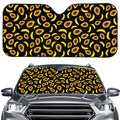 Papaya And Banana Pattern Print Car Windshield Sun Shade
