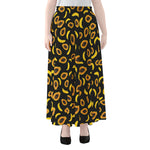 Papaya And Banana Pattern Print Chiffon Maxi Skirt