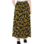 Papaya And Banana Pattern Print Chiffon Maxi Skirt