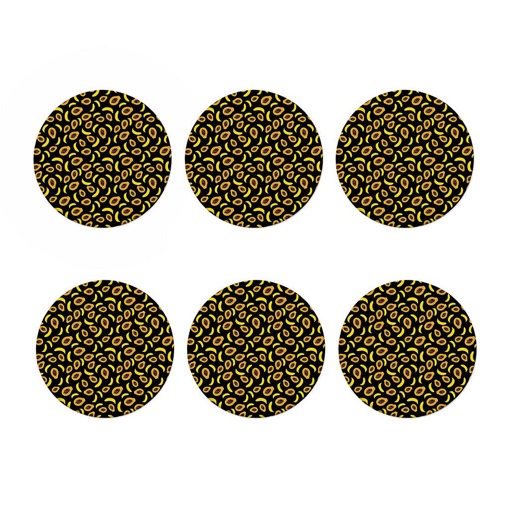 Papaya And Banana Pattern Print Coaster Set
