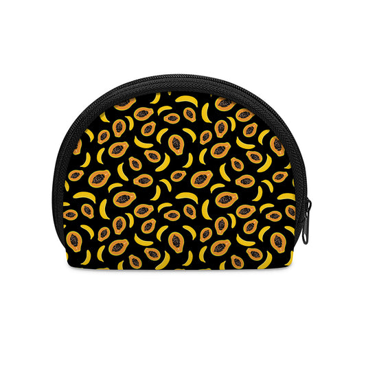 Papaya And Banana Pattern Print Coin Purse