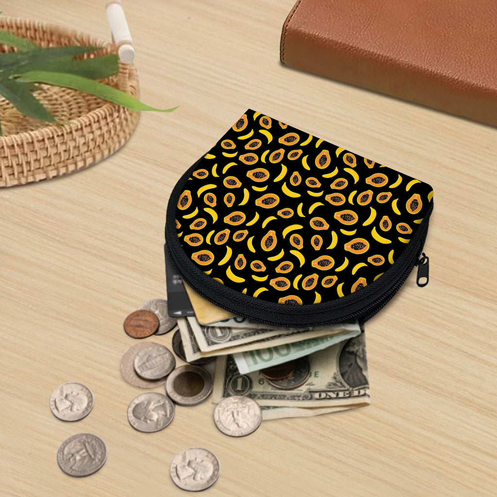 Papaya And Banana Pattern Print Coin Purse