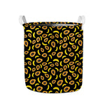 Papaya And Banana Pattern Print Collapsible Laundry Basket