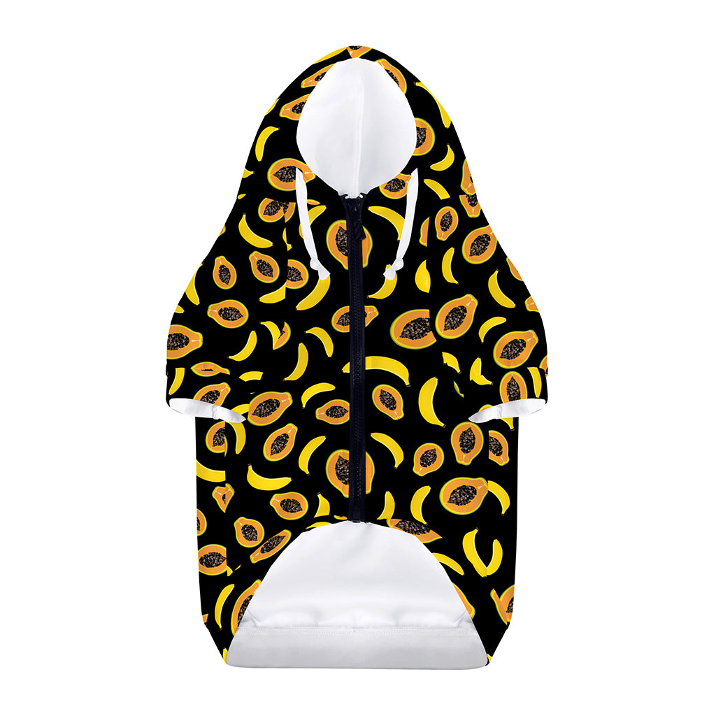 Papaya And Banana Pattern Print Dog Zip Up Hoodie