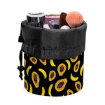 Papaya And Banana Pattern Print Drawstring Makeup Bag
