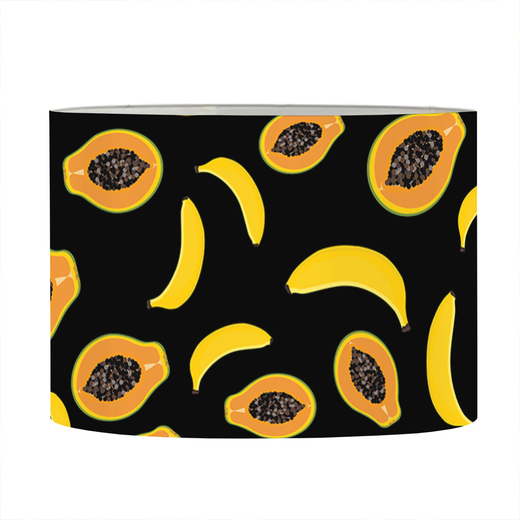 Papaya And Banana Pattern Print Drum Lamp Shade