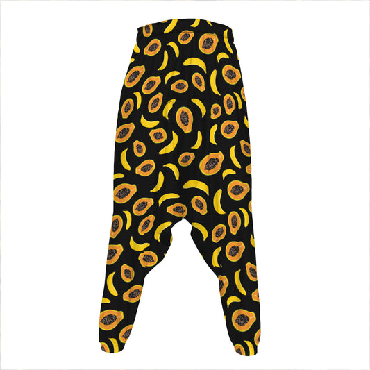 Papaya And Banana Pattern Print Hammer Pants