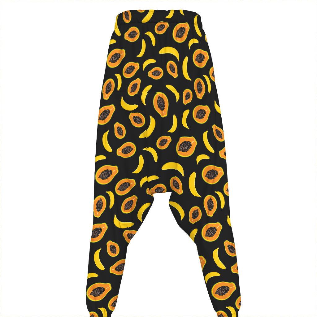 Papaya And Banana Pattern Print Hammer Pants