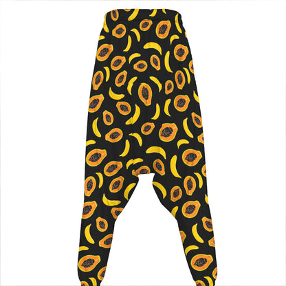 Papaya And Banana Pattern Print Hammer Pants