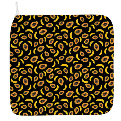 Papaya And Banana Pattern Print Hand Towel