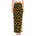 Papaya And Banana Pattern Print High Slit Maxi Skirt