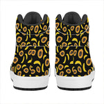 Papaya And Banana Pattern Print High Top Leather Sneakers
