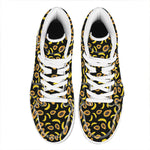 Papaya And Banana Pattern Print High Top Leather Sneakers