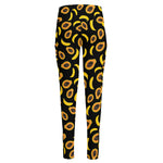Papaya And Banana Pattern Print High-Waisted Pocket Leggings