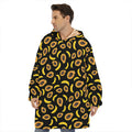 Papaya And Banana Pattern Print Hoodie Blanket