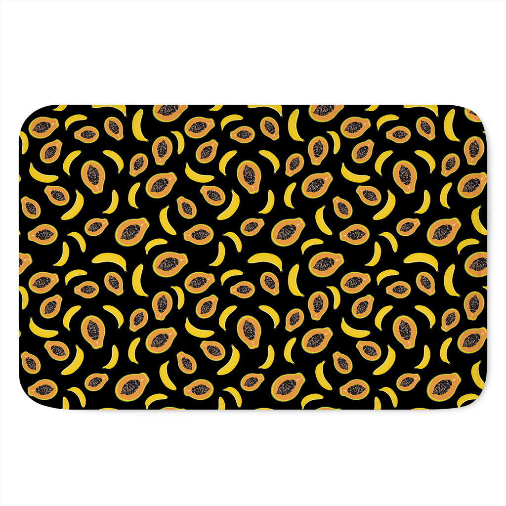 Papaya And Banana Pattern Print Indoor Door Mat