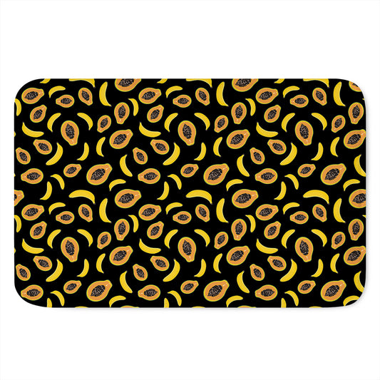 Papaya And Banana Pattern Print Indoor Door Mat
