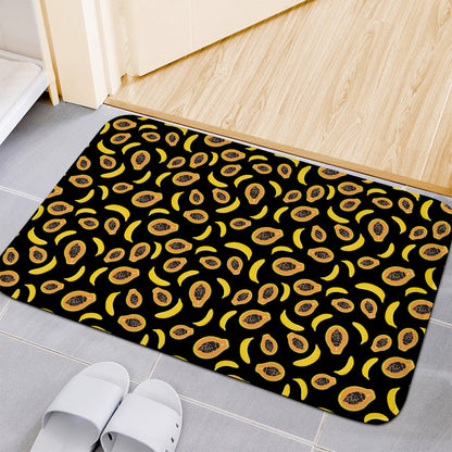 Papaya And Banana Pattern Print Indoor Door Mat