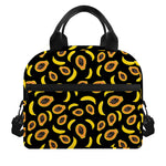 Papaya And Banana Pattern Print Insulated Lunch Bag