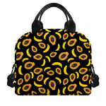 Papaya And Banana Pattern Print Insulated Lunch Bag