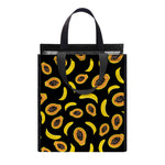 Papaya And Banana Pattern Print Insulated Lunch Tote