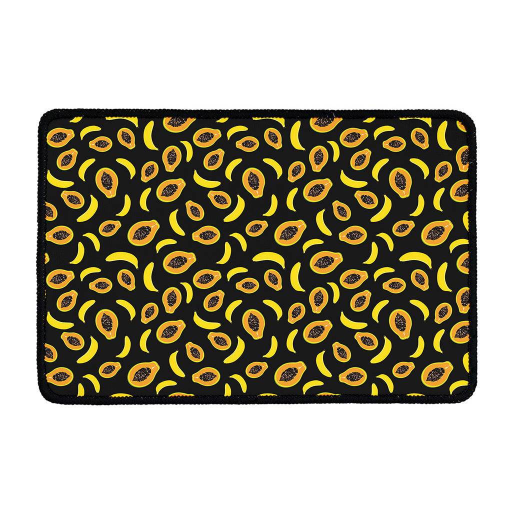 Papaya And Banana Pattern Print Kitchen Mat