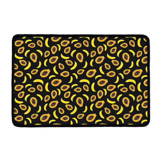 Papaya And Banana Pattern Print Kitchen Mat