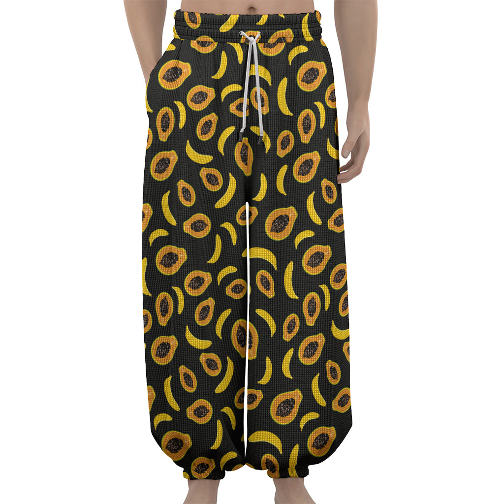 Papaya And Banana Pattern Print Lantern Pants