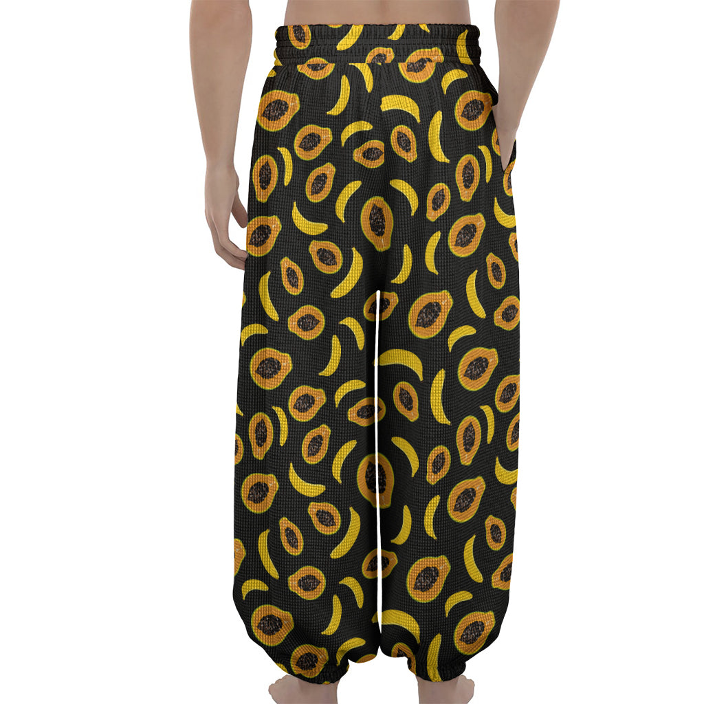 Papaya And Banana Pattern Print Lantern Pants