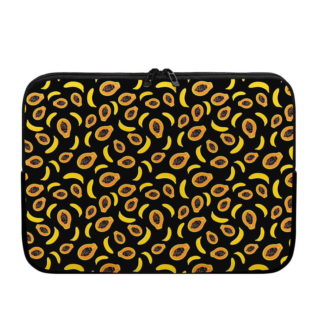 Papaya And Banana Pattern Print Laptop Sleeve