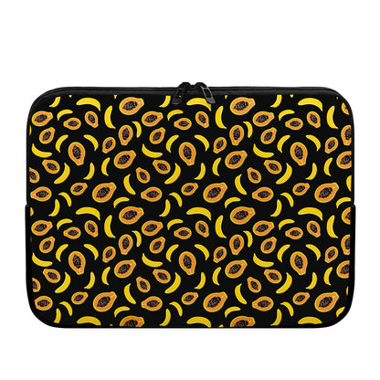 Papaya And Banana Pattern Print Laptop Sleeve