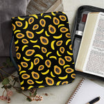 Papaya And Banana Pattern Print Leather Bible Cover