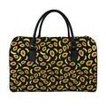 Papaya And Banana Pattern Print Leather Duffel Bag