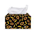 Papaya And Banana Pattern Print Leather Tissue Box Cover
