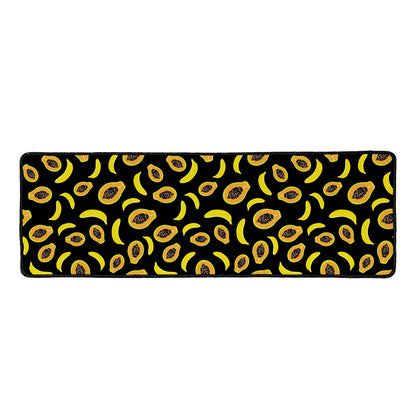 Papaya And Banana Pattern Print Long Kitchen Mat