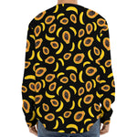 Papaya And Banana Pattern Print Long Sleeve Baseball Jersey